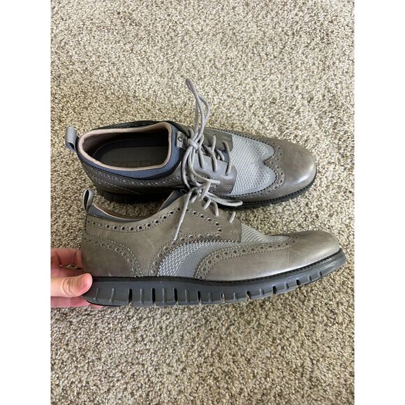 Cole Haan Zerogrand Wingtip Oxford Dress Shoes Ivory Barley Mens Size 9 - Picture 2 of 11